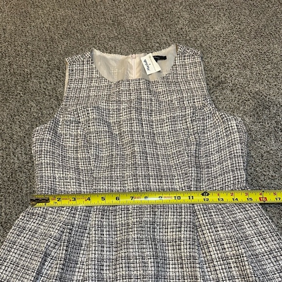 MONTEAU Size L Palest Pink Black Tweed Shift Dress - Picture 7 of 12